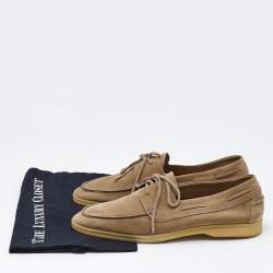 Loro Piana Beige Suede Sea Sail Walk Loafers Size 45