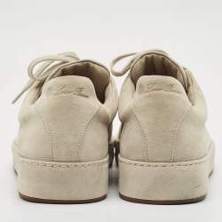 Loro Piana Grey Suede Nuages Lace Up Sneakers Size 42