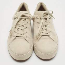 Loro Piana Grey Suede Nuages Lace Up Sneakers Size 42