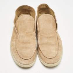 Loro Piana Beige Suede Open Walk Ankle Boots Size 43