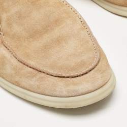 Loro Piana Beige Suede Open Walk Ankle Boots Size 43