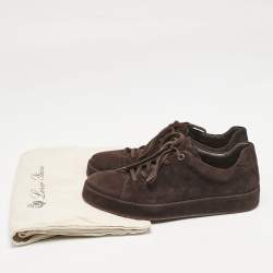 Pre Owned Loro Piana Brown Suede Nuages Sneakers Size 42
