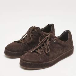 Pre Owned Loro Piana Brown Suede Nuages Sneakers Size 42