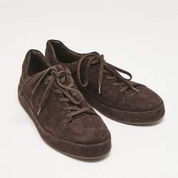 Pre Owned Loro Piana Brown Suede Nuages Sneakers Size 42