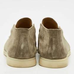 Loro Piana Green Suede Open Walk Ankle Boots Size 43