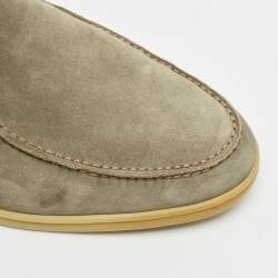 Loro Piana Green Suede Open Walk Ankle Boots Size 43