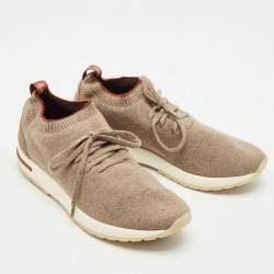 Loro Piana Beige Fabric 360 LP Flexy Walk Low Top Sneakers Size 40
