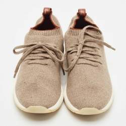 Loro Piana Beige Fabric 360 LP Flexy Walk Low Top Sneakers Size 40