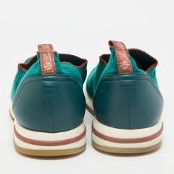 Pre Owned Loro Piana Green Knit Fabric 360 LP Flexy Walk Sneakers Size 43