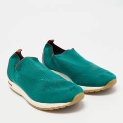Pre Owned Loro Piana Green Knit Fabric 360 LP Flexy Walk Sneakers Size 43