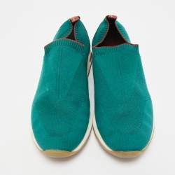 Pre Owned Loro Piana Green Knit Fabric 360 LP Flexy Walk Sneakers Size 43