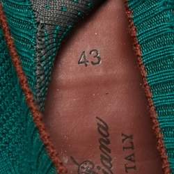 Pre Owned Loro Piana Green Knit Fabric 360 LP Flexy Walk Sneakers Size 43
