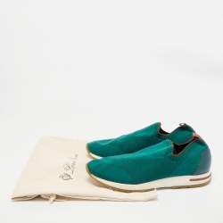Pre Owned Loro Piana Green Knit Fabric 360 LP Flexy Walk Sneakers Size 43