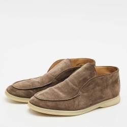 Loro Piana Brown Suede Open Walk Ankle Length Boots Size 40