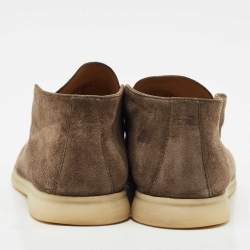 Loro Piana Brown Suede Open Walk Ankle Length Boots Size 40