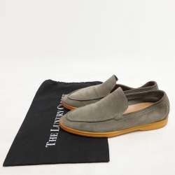 Loro Piana Olive Suede Summer Walk Slip On Loafers