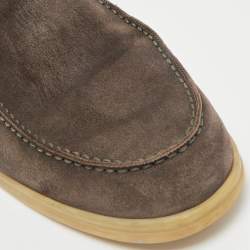 Loro Piana Brown Suede Open Walk Ankle Length Boots Size 42.5