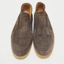 Loro Piana Brown Suede Open Walk Ankle Length Boots Size 42.5