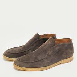 Loro Piana Brown Suede Open Walk Ankle Length Boots Size 42.5