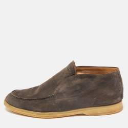 Loro Piana Brown Suede Open Walk Ankle Length Boots Size 42.5