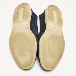 Loro Piana Navy Blue Suede Summer Charms Walk Loafers Size 41