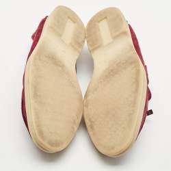 Pre Owned Loro Piana Burgundy Suede Summer Charms Walk Loafers Size 39.5