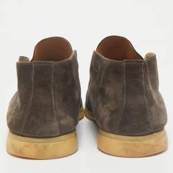 Loro Piana Brown Suede Open Walk Ankle Length Boots Size 42