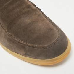 Loro Piana Brown Suede Open Walk Ankle Length Boots Size 42