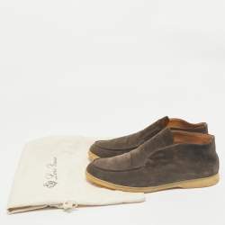 Loro Piana Brown Suede Open Walk Ankle Length Boots Size 42