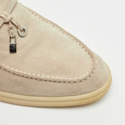 Loro Piana Grey Suede Summer Charms Walk Loafers Size 41