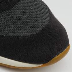 Pre Owned Loro Piana Black/Grey Knit Fabric and Leather 360 LP Flexy Walk Sneakers Size 46