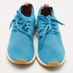 Loro Piana Blue Knit Fabric 360 LP Flexy Walk Sneakers Size 44