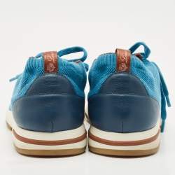 Loro Piana Blue Knit Fabric 360 LP Flexy Walk Sneakers Size 44
