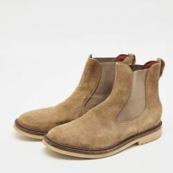 Loro Piana Brown Suede Beatle Walk Chelsea Boots Size 43