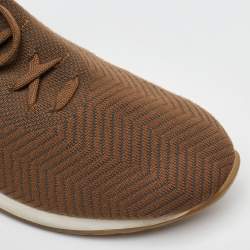 Pre Owned Loro Piana Brown Knit Fabric 360 LP Flexy Walk Sneakers Size 42