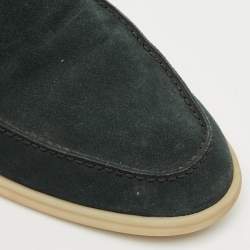 Pre Owned Loro Piana Dar Green Suede Summer Walk Loafers Size 43