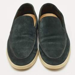 Pre Owned Loro Piana Dar Green Suede Summer Walk Loafers Size 43