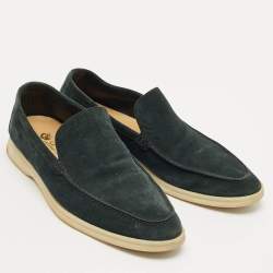 Pre Owned Loro Piana Dar Green Suede Summer Walk Loafers Size 43