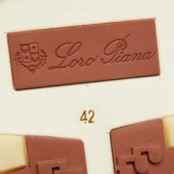 Pre Owned Loro Piana Blue Knit Fabric 360 LP Flexy Walk Lace Up Sneakers Size 42