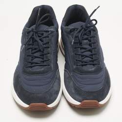 Pre Owned Loro Piana Navy Blue Suede and Nylon Week End Walk Sneakers Size 44