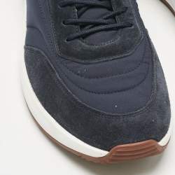 Pre Owned Loro Piana Navy Blue Suede and Nylon Week End Walk Sneakers Size 44