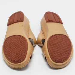 Pre Owned Loro Piana Beige Leather New Buckle Sandals Size 44