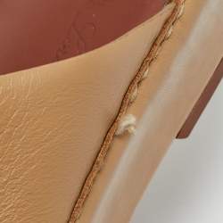 Pre Owned Loro Piana Beige Leather New Buckle Sandals Size 44