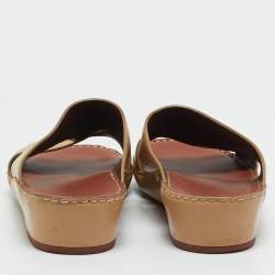 Pre Owned Loro Piana Beige Leather New Buckle Sandals Size 44