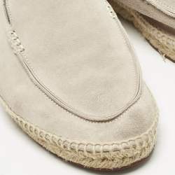 Pre Owned Loro Piana Grey Suede Seaside Walk Espadrilles Size 43