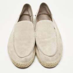 Pre Owned Loro Piana Grey Suede Seaside Walk Espadrilles Size 43