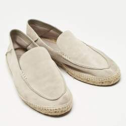 Pre Owned Loro Piana Grey Suede Seaside Walk Espadrilles Size 43