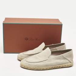 Pre Owned Loro Piana Grey Suede Seaside Walk Espadrilles Size 43