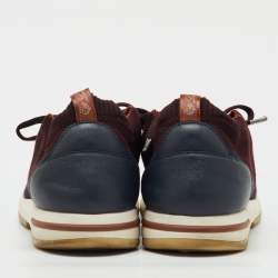 Pre Owned Loro Piana Multicolor Knit Fabric 360 Flexy Walk Lace Up Sneakers Size 43