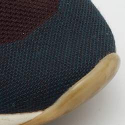 Pre Owned Loro Piana Multicolor Knit Fabric 360 Flexy Walk Lace Up Sneakers Size 43